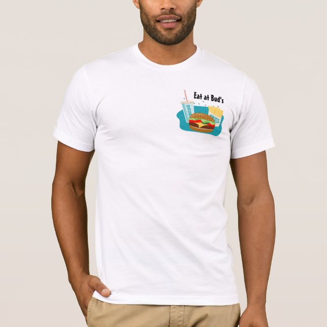 Camiseta Cheeseburger con Fries y Bebida (Anverso)