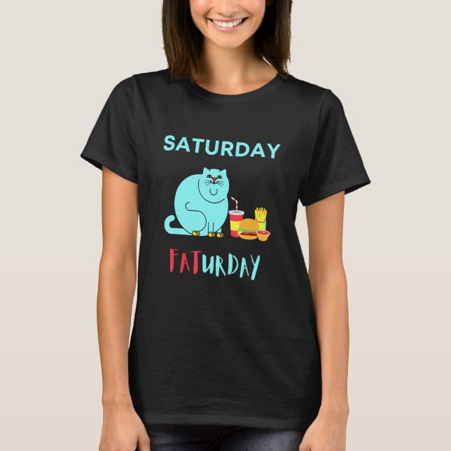 Camiseta Cheeseburger del gato del sábado (Anverso)