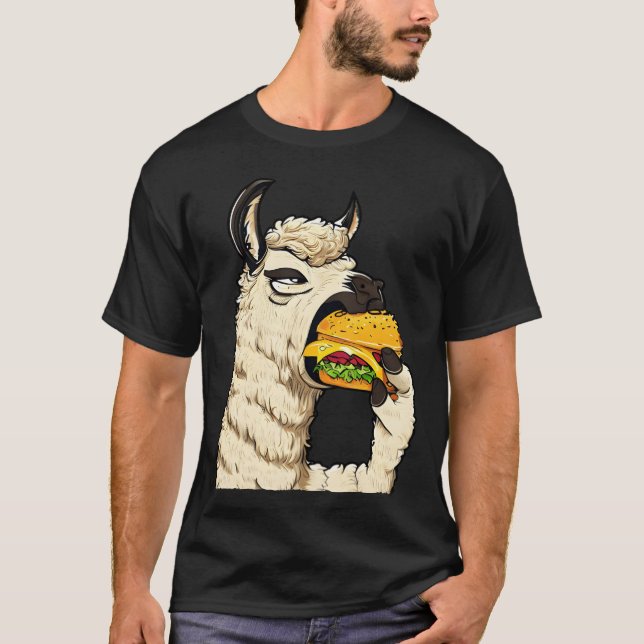 Camiseta Cheeseburger eating llama friends (Anverso)