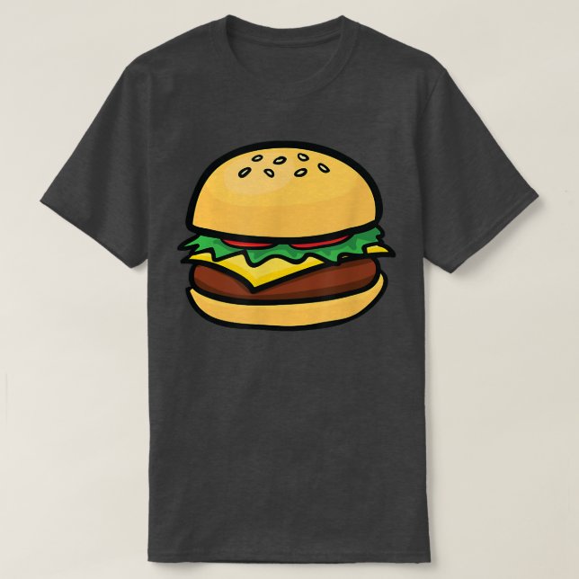 Camiseta Cheeseburger Emoticon Hamburger Cheese BBQ (Diseño del anverso)