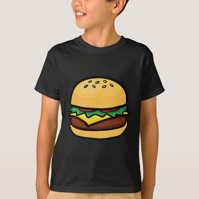 Camiseta Cheeseburger Emoticon Hamburger Cheese Bbq  (Anverso)
