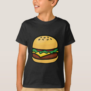 Camiseta Cheeseburger Emoticon Hamburger Cheese Bbq