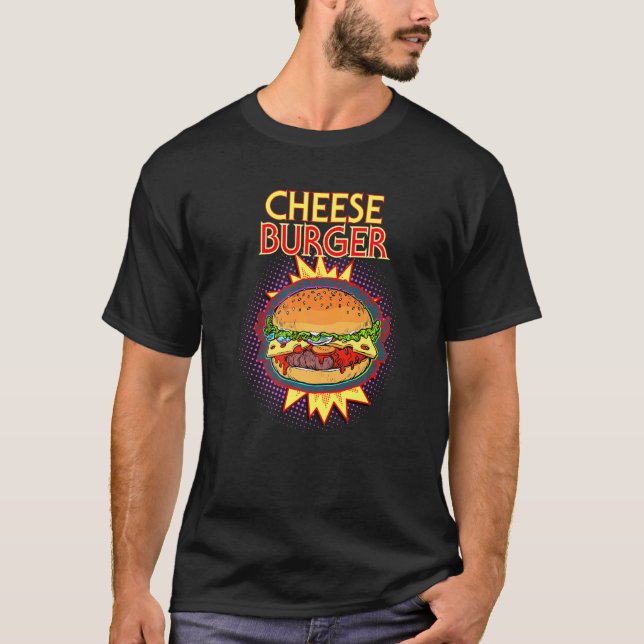 Camiseta Cheeseburger French Fry Hamburger Food Flash (Anverso)