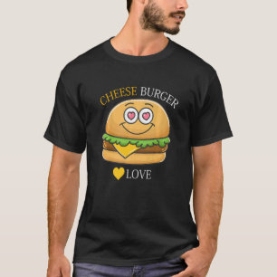 Camiseta Cheeseburger Fry Francés y Hamburger Food Heart