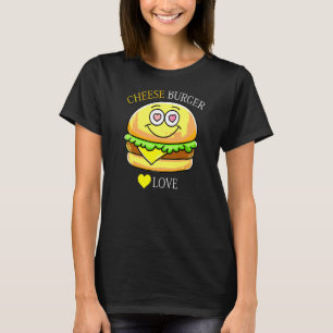 Camiseta Cheeseburger Fry Francés y Hamburger Food Heart
