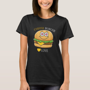 Camiseta Cheeseburger Fry Francés y Hamburger Food Heart