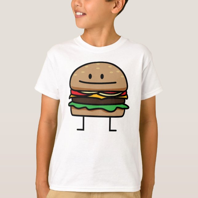 Camiseta Cheeseburger Hamburger carne a tierra Buey de ques (Anverso)