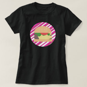 Camiseta Cheeseburger Rayas Ombre Rosa Fucsia