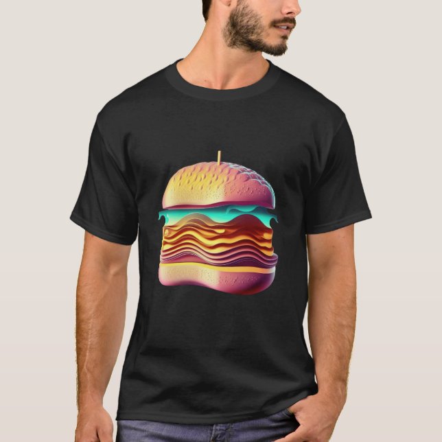 Camiseta Cheeseburger Vaporwave Retrowave Aesthetic (Anverso)