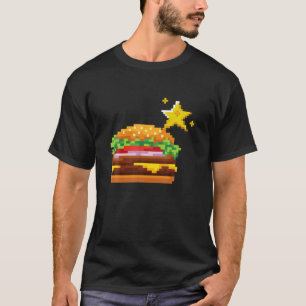 Camiseta Cheeseburger Videogame Funny Gamers Pixelate de 8 