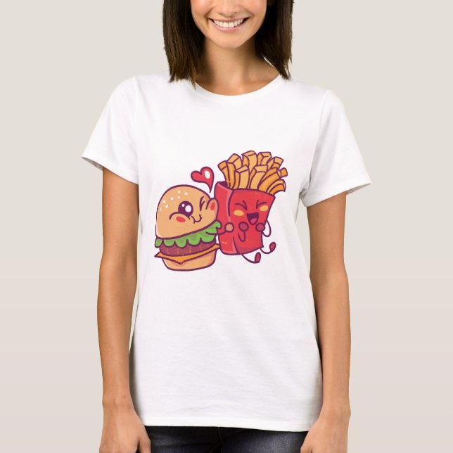 Camiseta Cheeseburger y Fries T-Shirt (Anverso)
