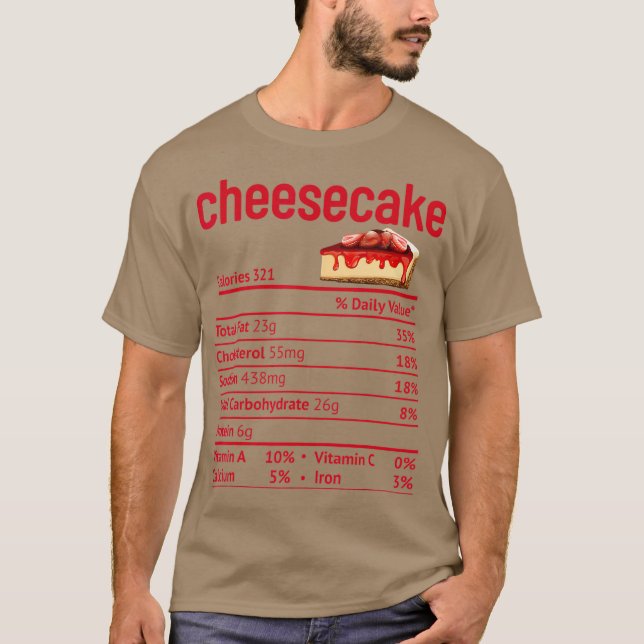 Camiseta Cheesecake Nutrition Facts Funny Thanksgiving (Anverso)