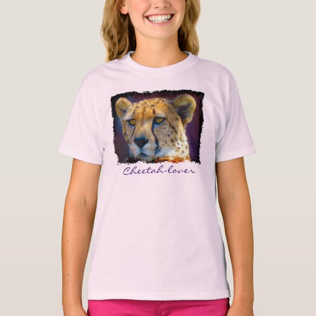 Camiseta Cheetah African Big Cat Wildlife lover Art T-Shirt (Anverso)
