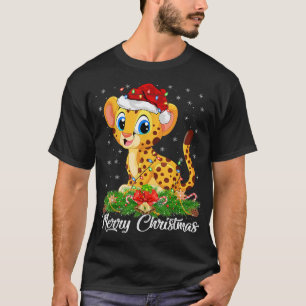 Camiseta Cheetah Animal Lover coincide con Santa Hat Cheeta