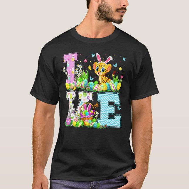 Camiseta Cheetah Easter Egn Hunt Love Cheetah Easter Sunda (Anverso)