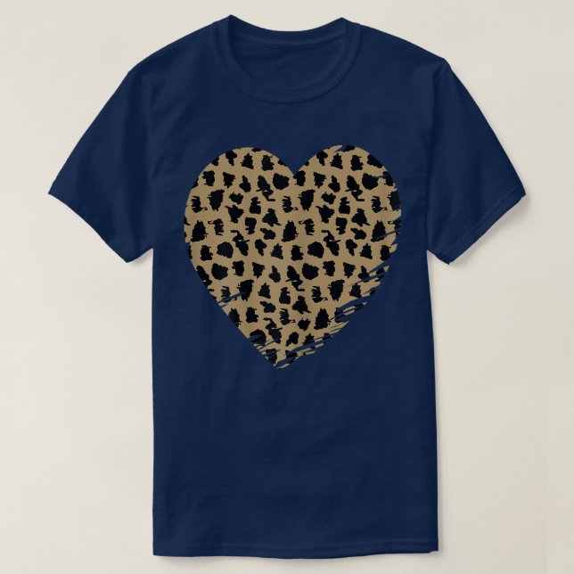 Camiseta Cheetah Heart Leopard Print  (Diseño del anverso)