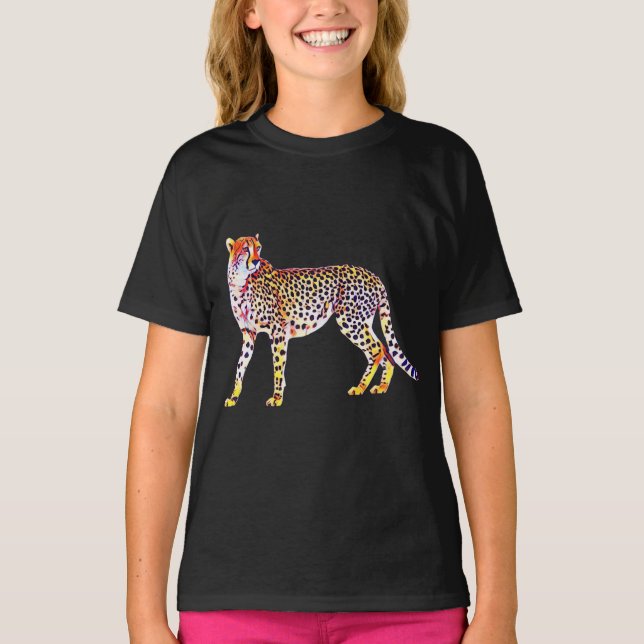 Camiseta Cheetah Mother with Cubs Motif Predator Cat Animal (Anverso)