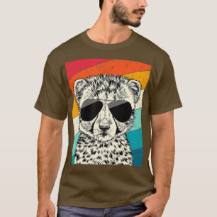 Camiseta Cheetah retro vintage con gafas de sol Vida salvaj