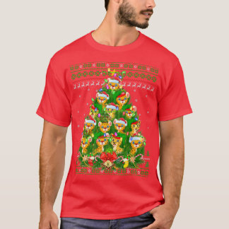 Camiseta Cheetah Xmas Árbol de iluminación Santa Cheetah Ug