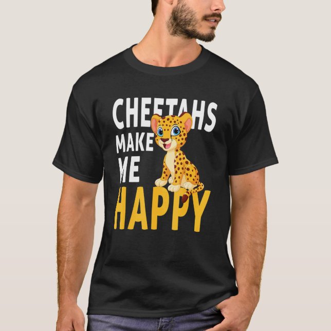 Camiseta Cheetahs Make Me Happy Cheetah (Anverso)