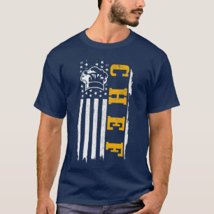 Camiseta Chef American Flag Patriotic Cook Cooking BBQ Gril