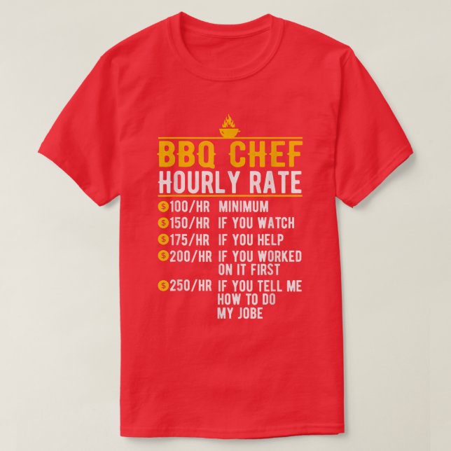 Camiseta Chef Bbq Calcula Por Horas Carne De Parrillada Par (Diseño del anverso)