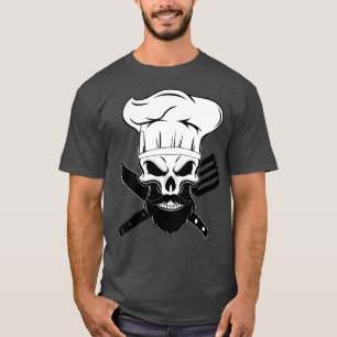 Camiseta Chef Beard Skeleton Cook Beart Skeletal Bake Sku