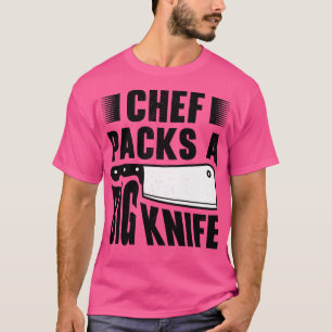 Camiseta Chef Big Knife Slicing Cooking Comidas