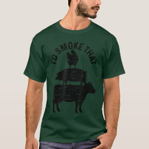 Camiseta Chef Carnicero BBQ Id Smokehat Cerdo Ternera Diver