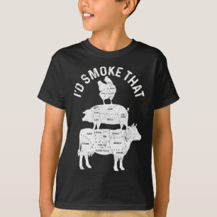 Camiseta Chef Carnicero Bbq Me Fumaría Esa Carne De Cerdo D