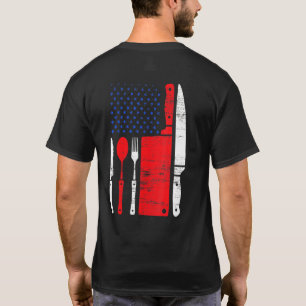 Camiseta Chef cocinando bandera americana vintage chefs cul