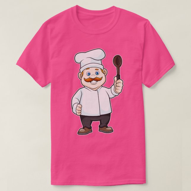 Camiseta Chef con chefs gorra Cuchara de sopa (Diseño del anverso)