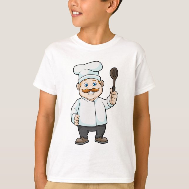 Camiseta Chef con cuchara de gorra y sopa del chef (Anverso)