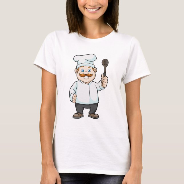 Camiseta Chef con cuchara de gorra y sopa del chef (Anverso)