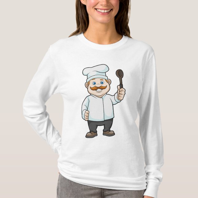 Camiseta Chef con cuchara de gorra y sopa del chef (Anverso)