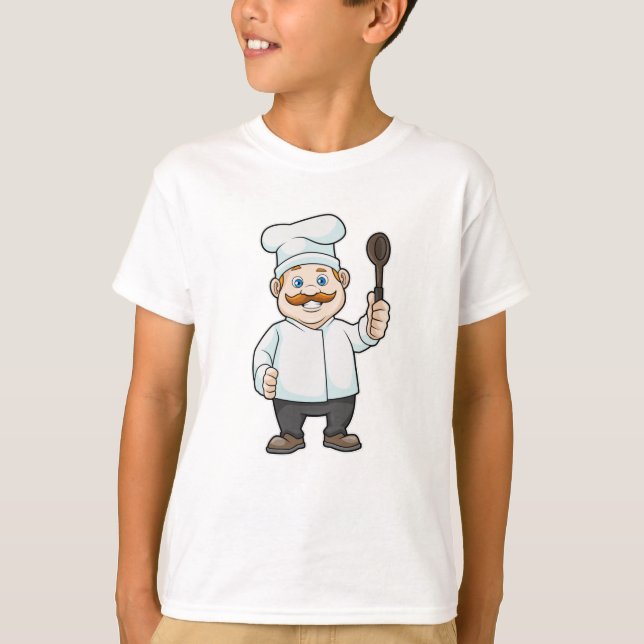 Camiseta Chef con cuchara de gorra y sopa del chef (Anverso)