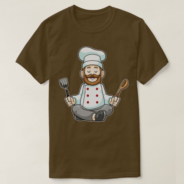 Camiseta Chef con cuchara de madera de manzana de cocina en (Diseño del anverso)