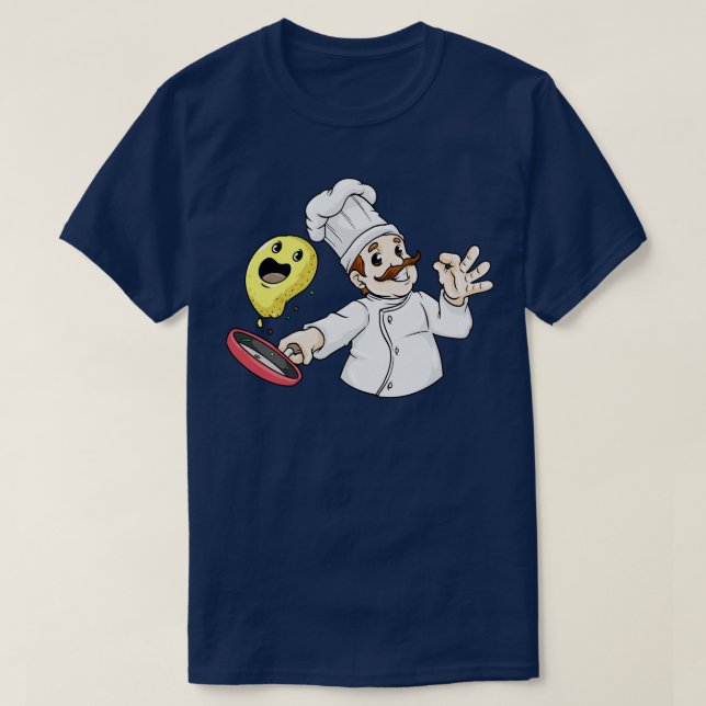 Camiseta Chef con gorra Chef Huevo frito y Pan (Diseño del anverso)
