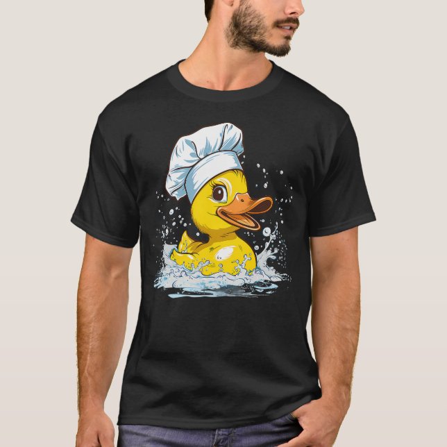 Camiseta Chef Cook Rubber Duck Food Animal Splash (Anverso)