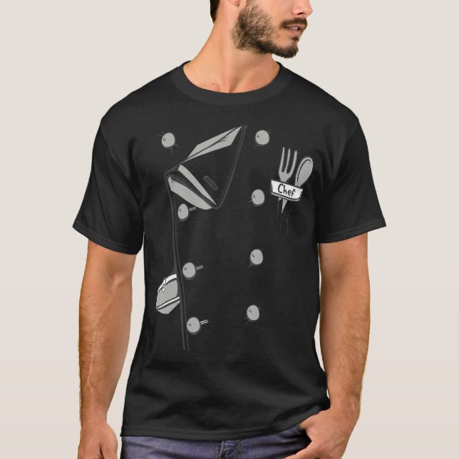 Camiseta Chef Costume Coat Uniforme Funny Cook Jacket para  (Anverso)