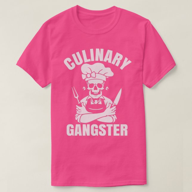 Camiseta Chef Culinario Gangster Cocinero Cráneo y Cuchillo (Diseño del anverso)
