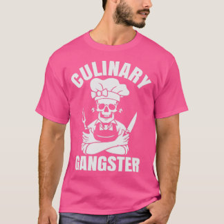 Camiseta Chef Culinario Gangster Cocinero Cráneo y Cuchillo