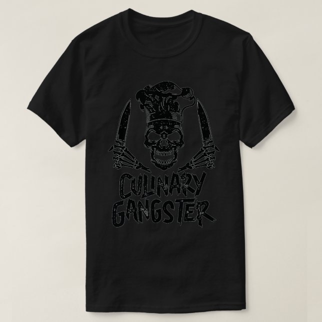 Camiseta Chef Culinario Gangster Hombres Mujeres Cocinando  (Diseño del anverso)