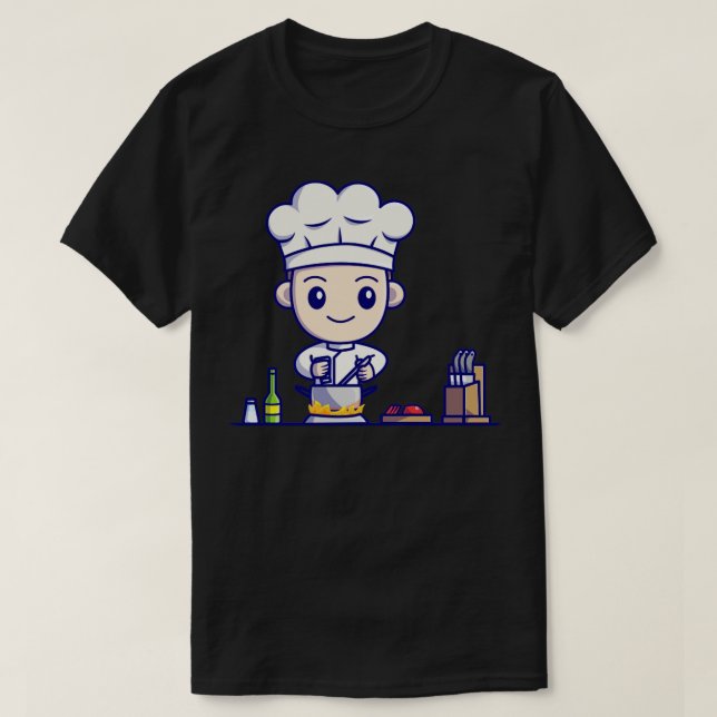 Camiseta Chef Cute Boy Cocina En Personalizado De Cocina (Diseño del anverso)
