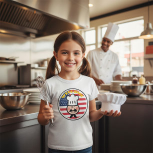 Camiseta Chef De Bienvenida Con Bandera Americana