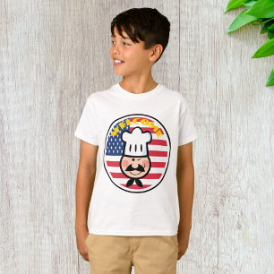 Camiseta Chef De Bienvenida Con Bandera Americana