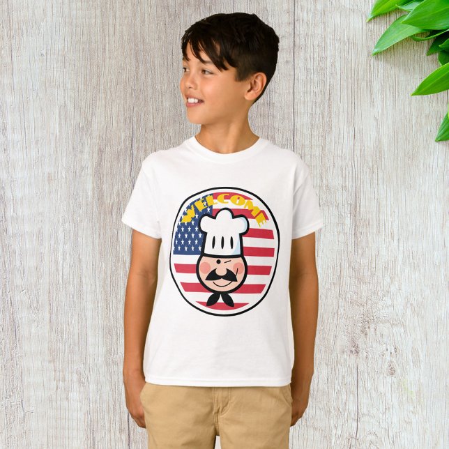 Camiseta Chef De Bienvenida Con Bandera Americana (Subido por el creador)