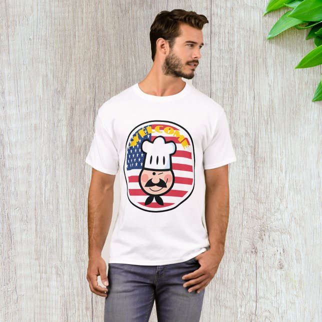 Camiseta Chef De Bienvenida Con Bandera Americana (Subido por el creador)