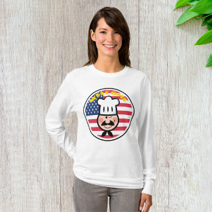 Camiseta Chef De Bienvenida Con Bandera Americana