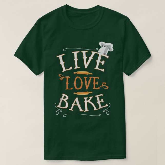 Camiseta Chef de cocina de Bake Live Love (Diseño del anverso)